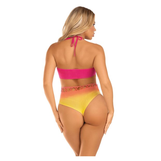 Leg Avenue Seamless ombre halter bodysuit pink O/S