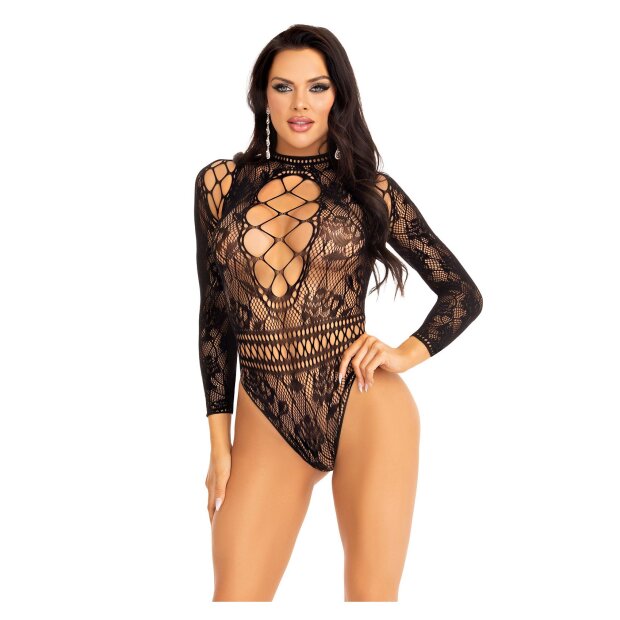 Leg Avenue High neck lace bodysuit O/S