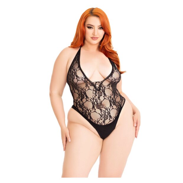 Leg Avenue Floral lace deep-V teddy 1XL/2XL