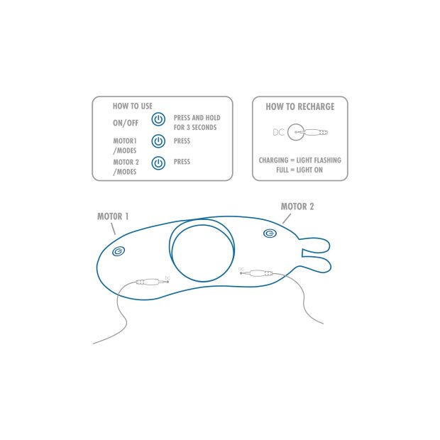 TOYJOY Superhero Couples C-Ring Paarvibrator Blau 13,8 cm ⌀ 4 cm