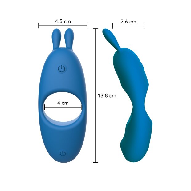 TOYJOY Superhero Couples C-Ring Paarvibrator Blau 13,8 cm ⌀ 4 cm