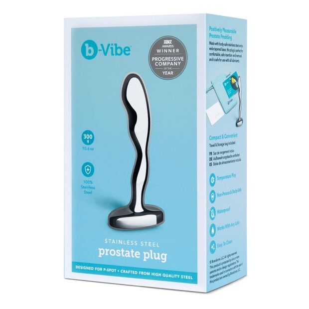 B-Vibe Edelstahl Prostata Plug Prostatamassager Silber ⌀ 2,5 cm