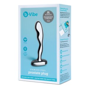 B-Vibe Edelstahl Prostata Plug Prostatamassager Silber ⌀...