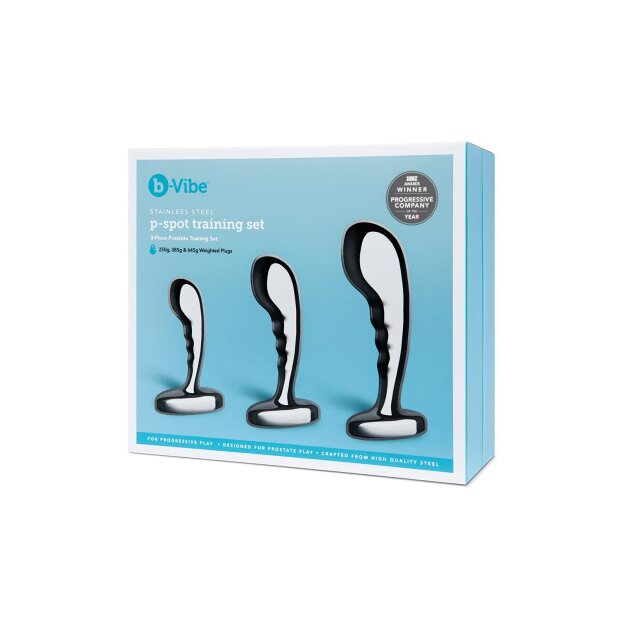B-Vibe Edelstahl P Spot Training Set Prostatamassager Silber 3 Teilig