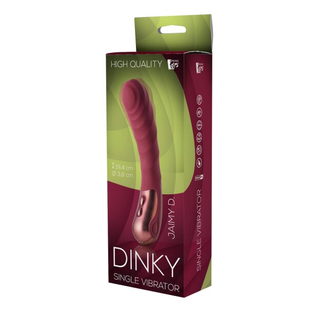 Dream Toys Dinky Single-Vibrator Jaimy D. G-Punkt Vibrator Rot 20 cm ⌀ 3,7 cm