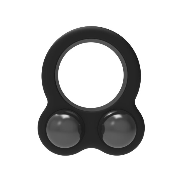 Dream Toys Ramrod cock ring with 2 weighted balls black
