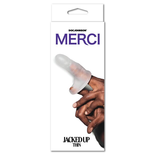 Doc Johnson Jacked Up Thin Extender with Ball Strap Frost Penishülle Transparent 15,2 cm ⌀ 3,8 cm