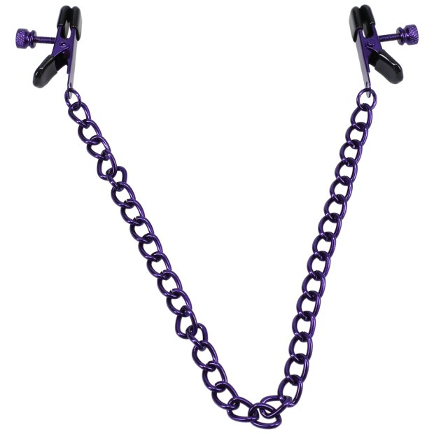 Doc Johnson Chained Up Nipple Clamps Purple