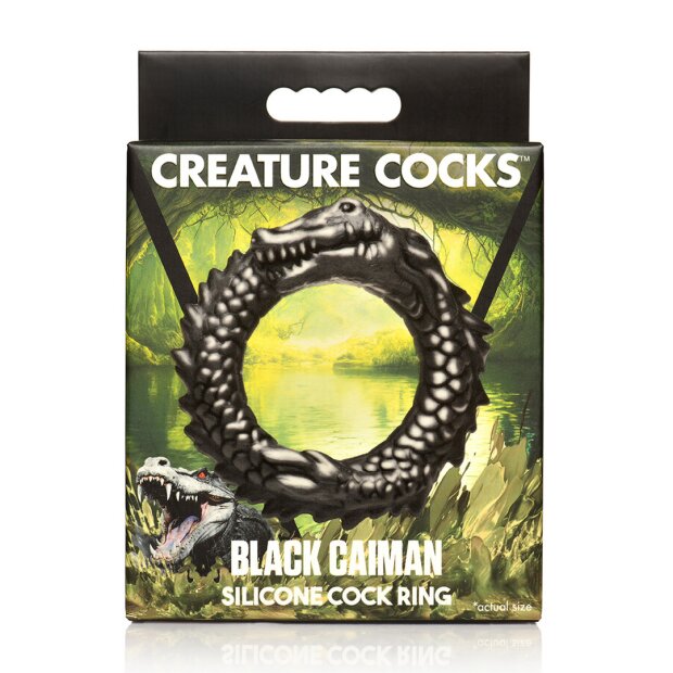 XR Brands Black Caiman Silikon Cock Ring Penisring Schwarz