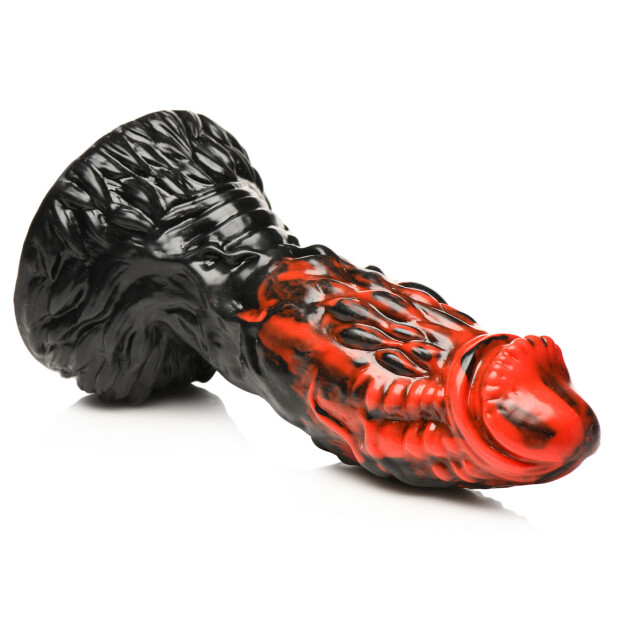 XR Brands Vulcan - Gode en silicone - Noir/Rouge