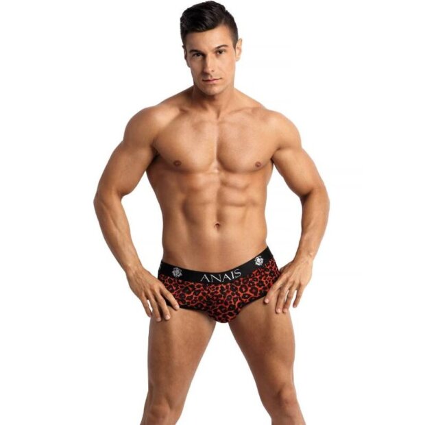 ANAIS Men Tribal Jockslip avec imprimé animalier rouge S