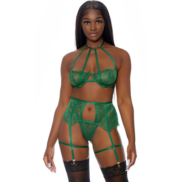Forplay In Full Bloom Lingerie Set green S