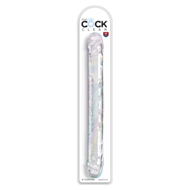 King Cock 18 Inch Double Dildo Clear