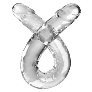 King Cock Double Dildo Clear Doppeldildo Transparent 45...