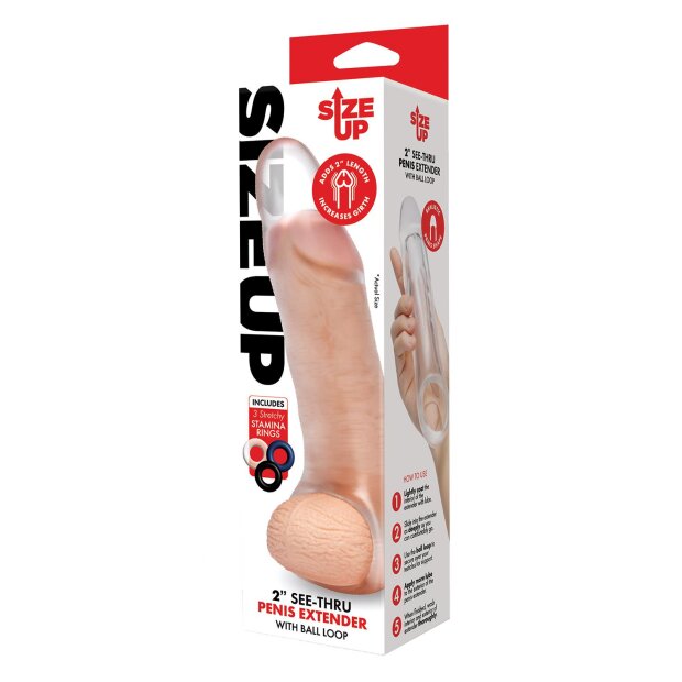 Size Up Clear View Penis Extender with Ball Loop Girthy