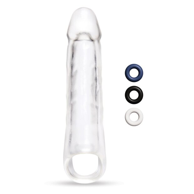 Size Up Clear View Penis Extender With Ball Loop Extra Girthy Penishülle Transparent 23,9 cm ⌀ 5,6 cm