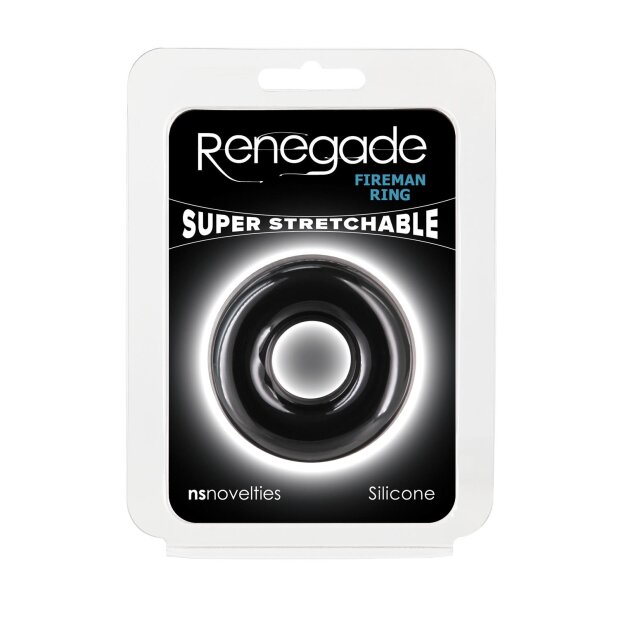 NS Novelties Renegade Fireman Ring Medium Black