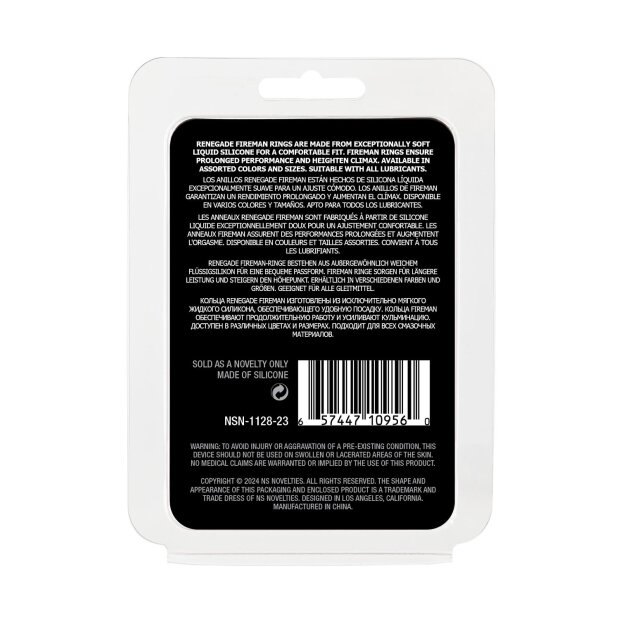 NS Novelties Renegade Fireman Ring Medium Black