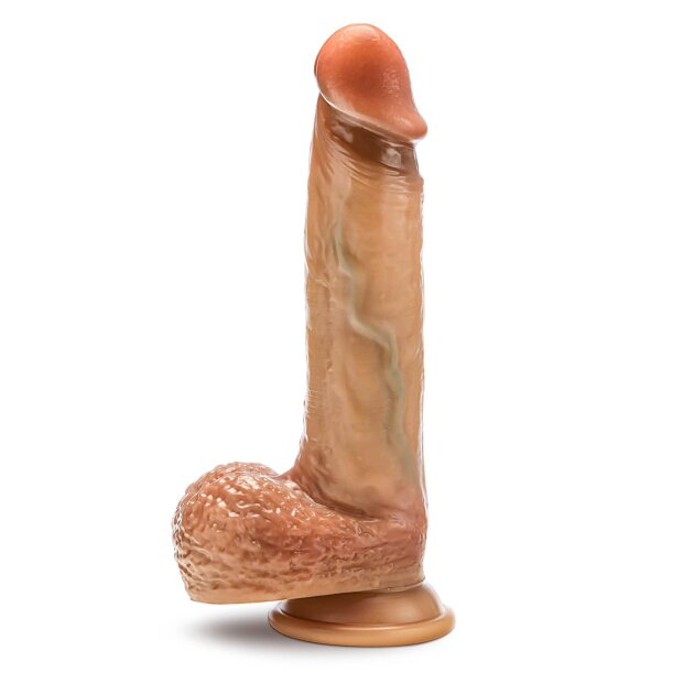Blush Renaissance Raphael 9.5 Inch Sliding Foreskin Dildo with Squeezable Balls Tan 20.1 cm