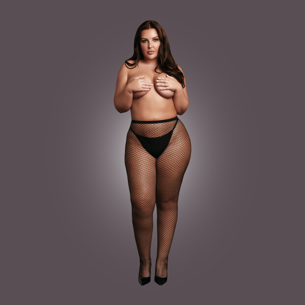 Le Désir Panty with Small Fishnet Structure - OSX - Black