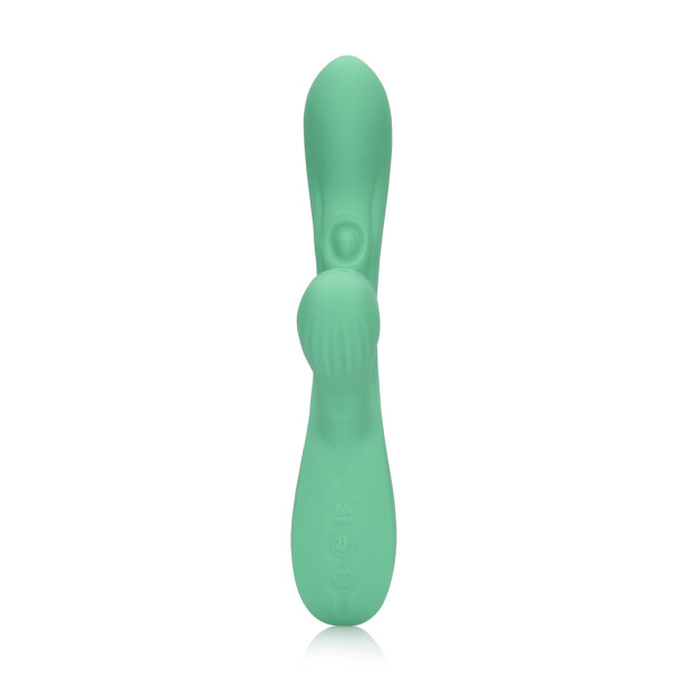 Loveline Pulse Wave and Tongue Flickering Rabbit Vibrator - Blue Grass