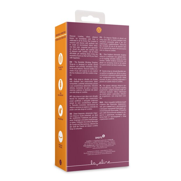 Loveline Bendable Vibrating Strapless Strap-on Weinrot 14,00 cm ⌀ 3,70 cm