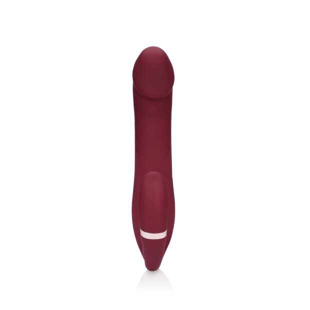 Loveline Bendable Vibrating Strapless Strap-on Weinrot 14,00 cm ⌀ 3,70 cm