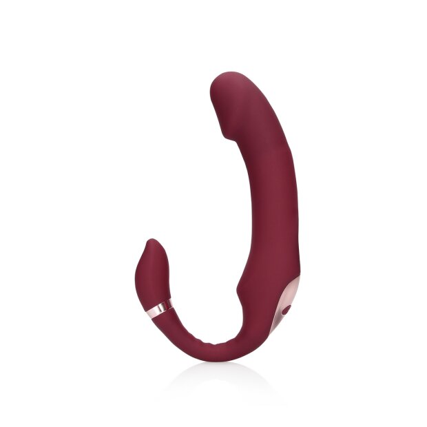 Loveline Bendable Vibrating Strapless Strap-on Weinrot 14,00 cm ⌀ 3,70 cm