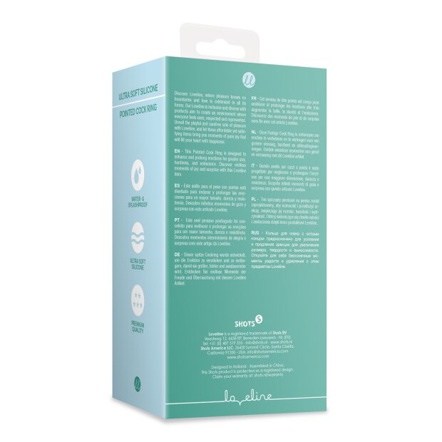 Loveline Ultra Soft Silicone Pointed Cock Ring Vibration Blau ⌀ 2,3 cm