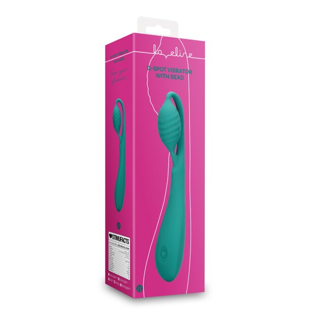 Loveline G-Spot Vibrator with Bead G-Punkt Vibrator Türkis 17,10 cm ⌀ 4,20 cm