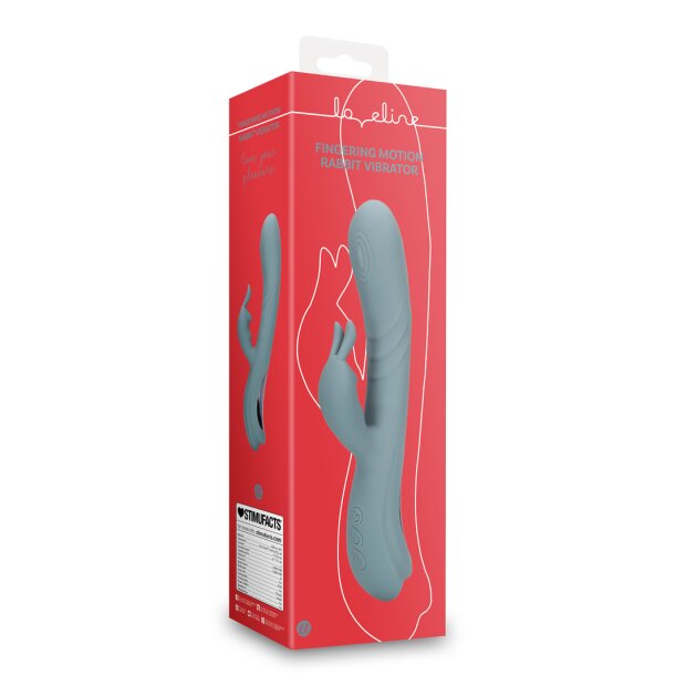 Loveline Fingering Motion Rabbit Vibrator Grau 11,7 cm ⌀ 3,9 cm
