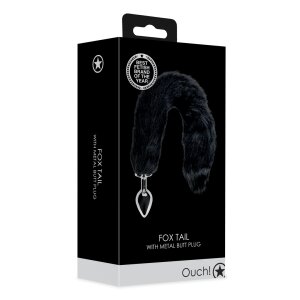 Shots - Ouch! Fuchsschwanz mit Metall Butt Plug - Schwarz
