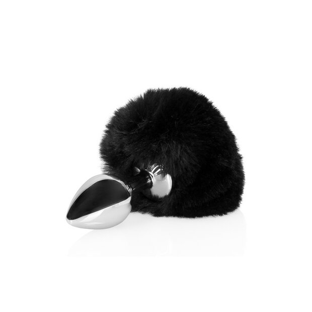 Shots  - Ouch! Bunny Tail with Metal Butt Plug - Black