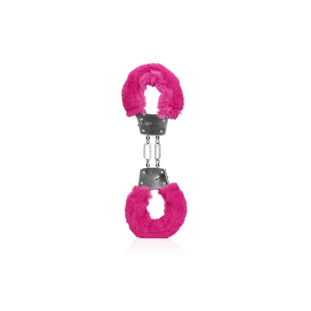 Furry Metal Hand Cuffs Pink