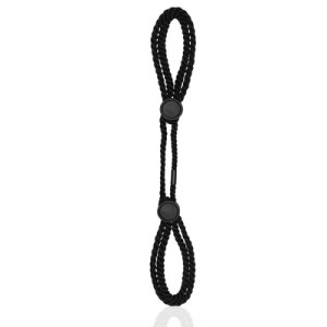 Shots - Ouch! Adjustable Rope Hand Cuffs - Black