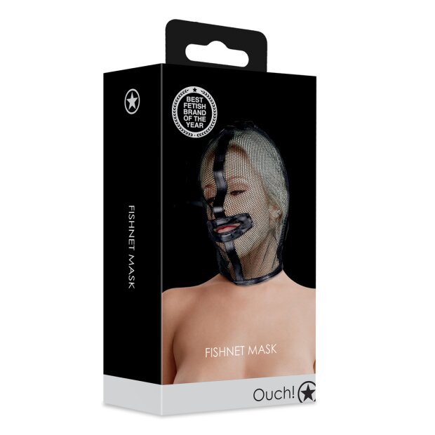 Shots - Ouch!  Fishnet Mask - Black