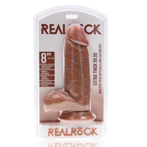 RealRock Extra Thick Straight with Balls 8 / 20,3 cm Tan