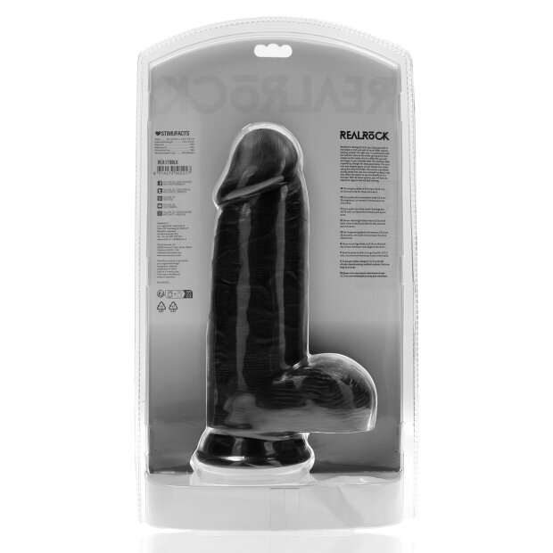 RealRock Extra Thick Straight with Balls 9 / 23 cm Black