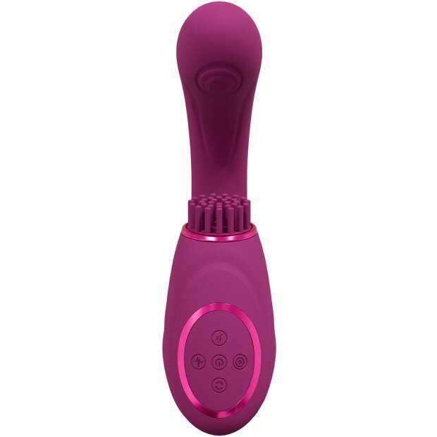 VIVE Gen Triple Motor G-Spot Vibrator with Pulse Wave and Vibrating Bristles - Pink