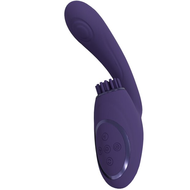 VIVE Gen Triple Motor G-Spot Vibrator with Pulse Wave and Vibrating Bristles - Purple