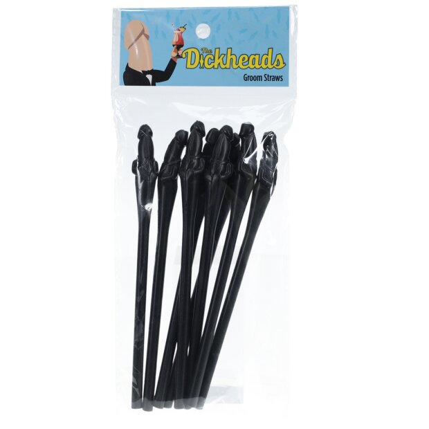 S-Line Penis Straws 18.5 cm Black