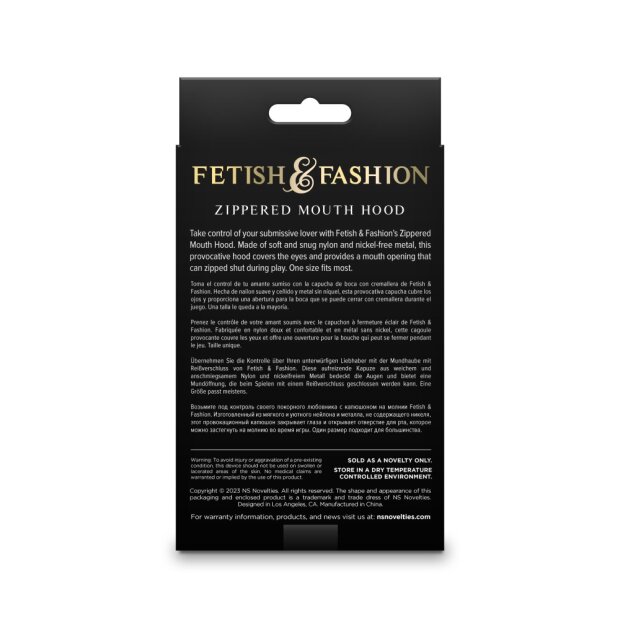 NS Novelties Fetish & Fashion - Zippered Mouth Hood - White - Alternate Package