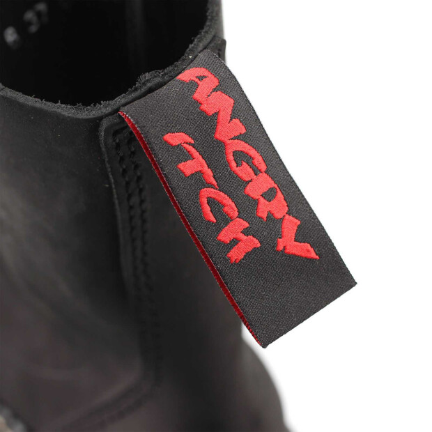 Outlet - Angry Itch 08-Loch Leder Stiefel Vintage Schwarz Größe 43