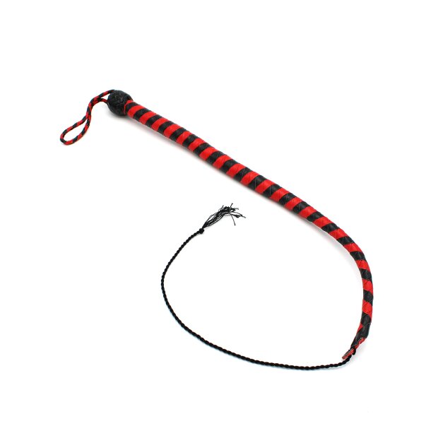 Kiotos leather whip black & red 60 cm