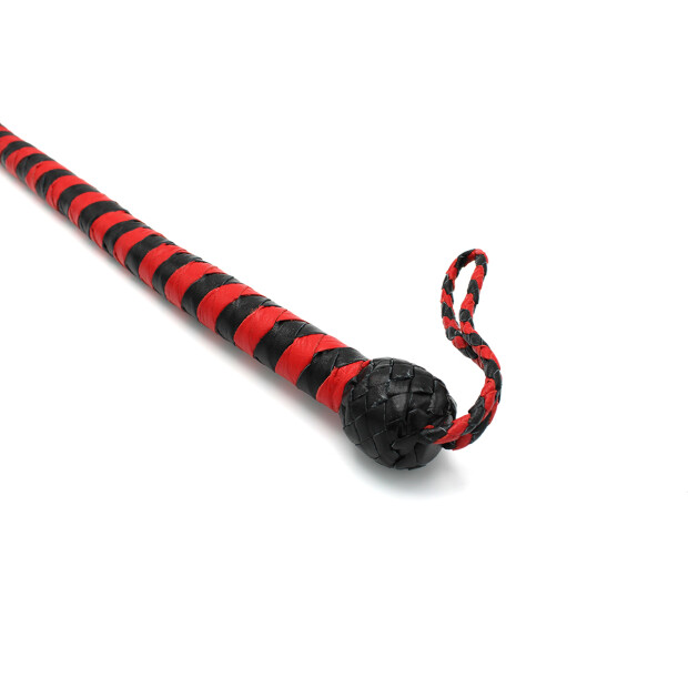 Kiotos leather whip black & red 60 cm