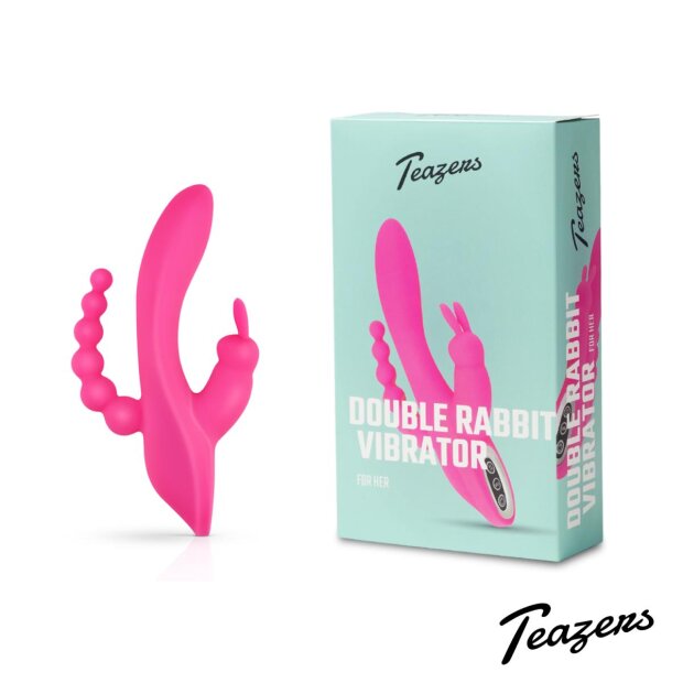 Teazers Double Rabbit Vibrator Pink 21 cm