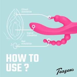 Teazers Double Rabbit Vibrator Pink 21 cm