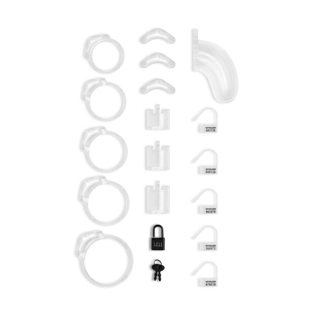 Cage de chasteté Lockdown transparente - moyenne