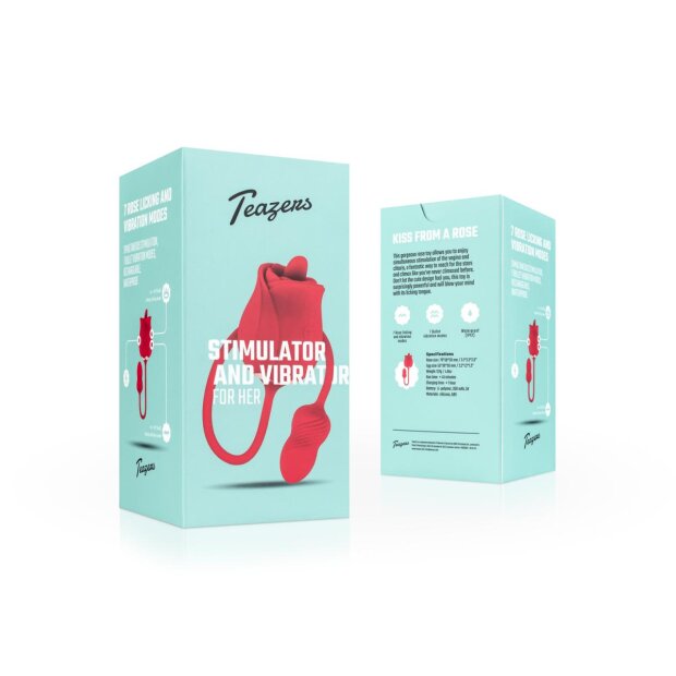 Teazers Rose Vibrator und Klitoris Stimulator Rot 7,8 cm