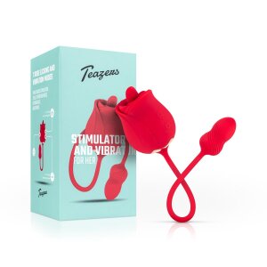 Teazers Rose Vibrator und Klitoris Stimulator Rot 7,8 cm